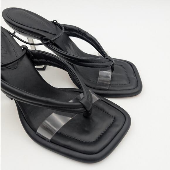 Schutz Meghan Stiletto High Heel Sandals Open Toe Women's Black Size US7B EU38 - Picture 11 of 12